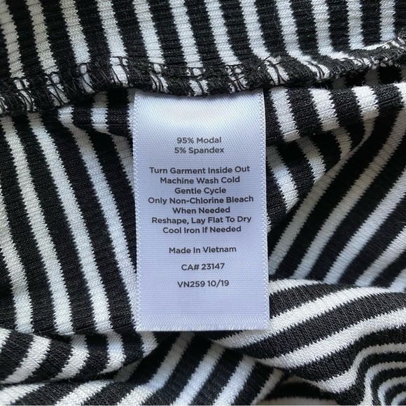 Talbots Black White Striped Sleeveless V-Neck Ribbed Maxi Dress Coastal 1X - Picture 8 of 9